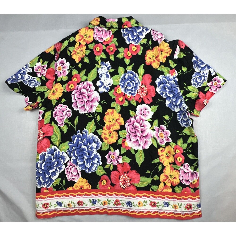 Vintage Heart of Palms Grandma Floral Matching Set Linen Blend Size 10 - Picture 9 of 10
